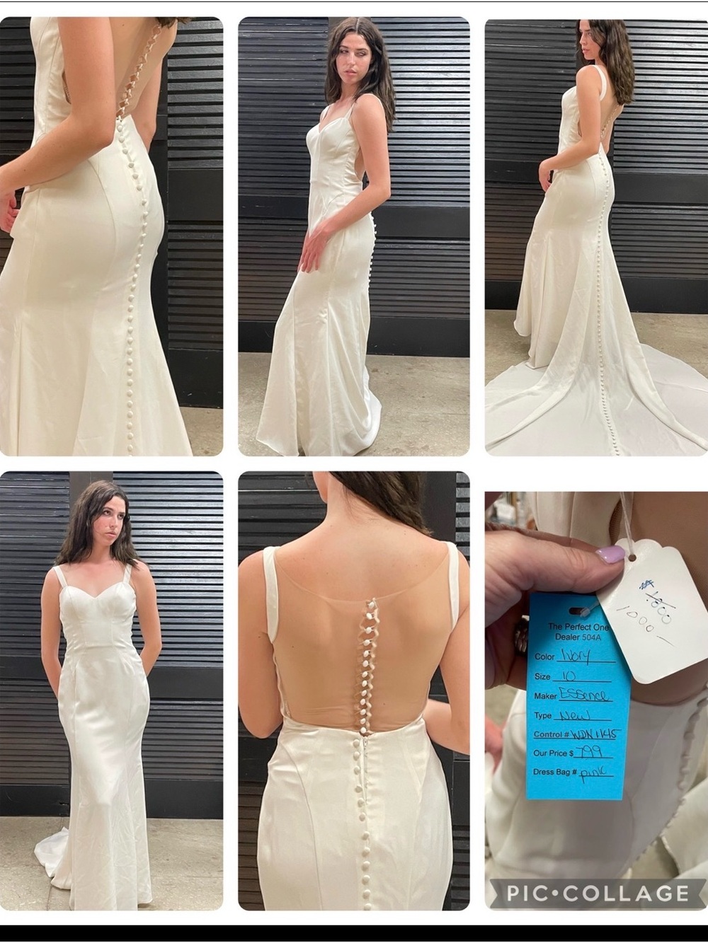 Ivory Back-Buttoned Bridal Gown - Unbranded